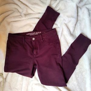 American eagle Burgundy jeggings